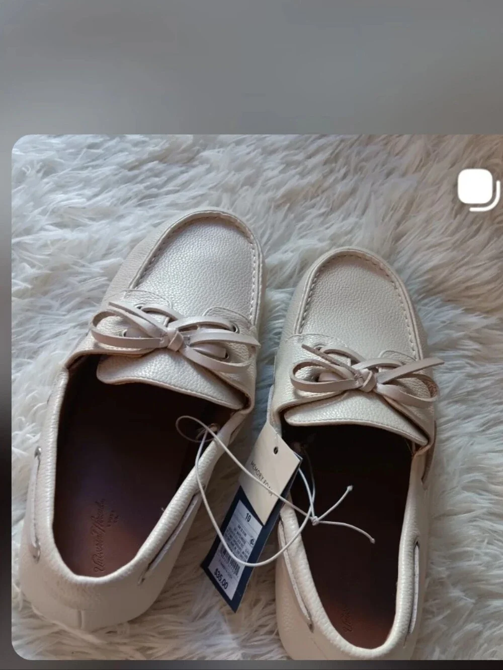Men's White Leather Boat Shoes - Classic Lace-Up Driving Loafers Size 10